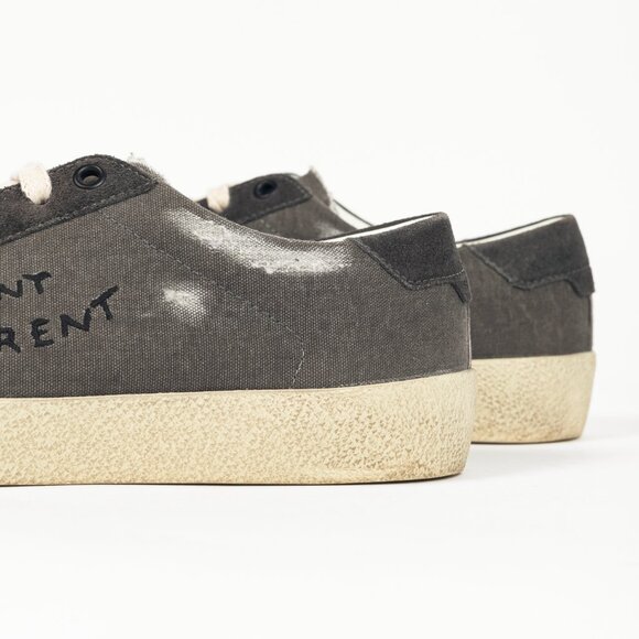Saint Laurent Court Classic SL/06 "Black" Distressed Signature Low-Top Sneakers - Picture 10 of 12